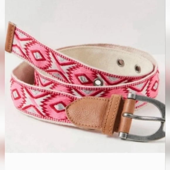 Free People NWT Moving to Mars Handmade Belt Pink - Picture 2 of 5